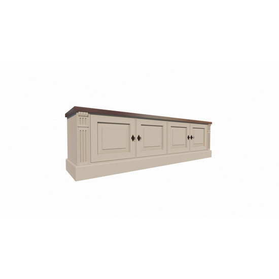 123kast  Tv dressoir Antwerpen - 180x40x50H cm - scharnier deuren - met eiken bovenblad