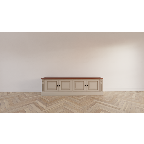 123kast  Tv dressoir Antwerpen - 180x40x50H cm - scharnier deuren - met eiken bovenblad
