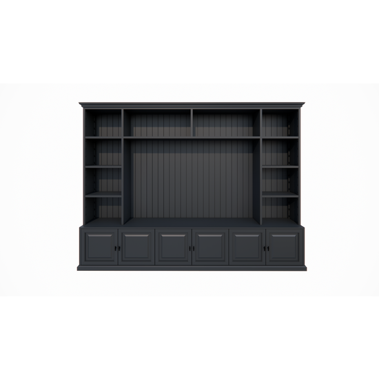 123kast  Tv boekenkast Calgary - 330x35/45x245H cm - open vakken - scharnier deurtjes