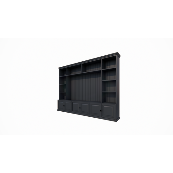 123kast  Tv boekenkast Calgary - 330x35/45x245H cm - open vakken - scharnier deurtjes