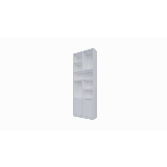 123kast  Vakkenkast Rockford 01 - 90x32x250H cm - push to open deuren - open vakken - strakke awerking