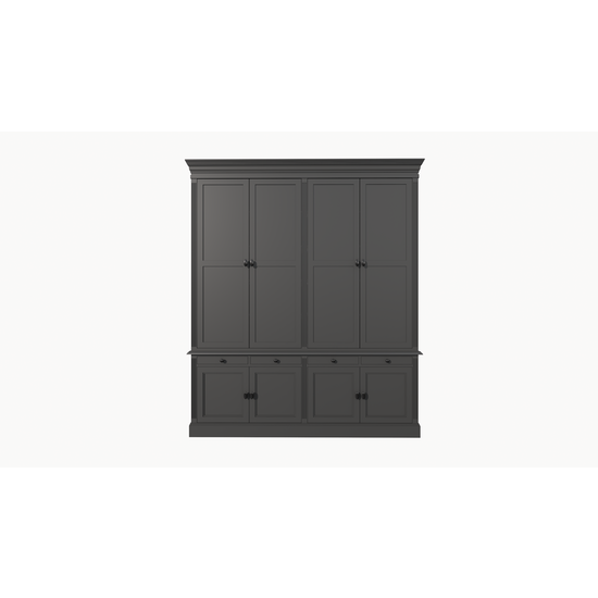 123kast  Boekenkast Kings Library 200x40x240H cm - soft close lades - scharnier deuren