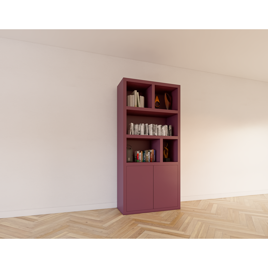 123kast  Vakkenkast Morella - 100x40x210H cm - push to open deuren - open vakken