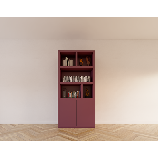 123kast  Vakkenkast Morella - 100x40x210H cm - push to open deuren - open vakken