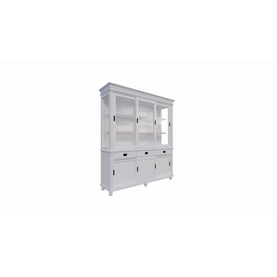 123kast  Buffetkast Kiel - 200x50x230H cm - schuifdeuren - met glas - op bolpoten