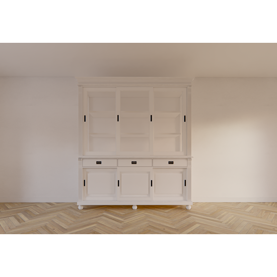 123kast  Buffetkast Kiel - 200x50x230H cm - schuifdeuren - met glas - op bolpoten