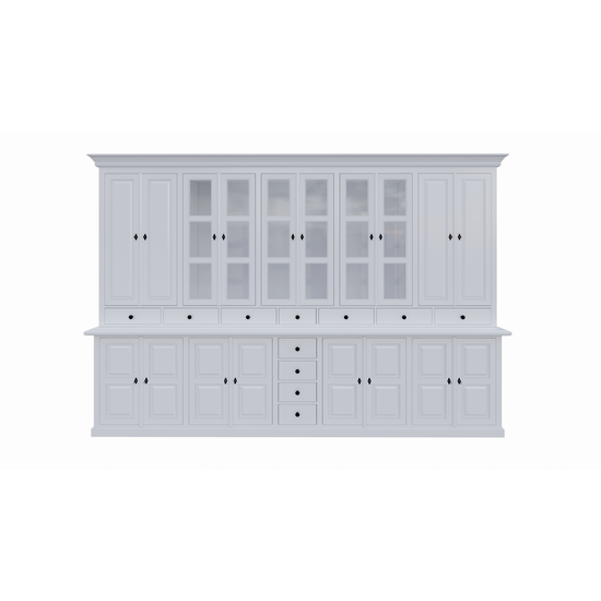 123kast  Buffetkast Bursa - 360x50x250H cm - vitrine deuren en dichte deuren