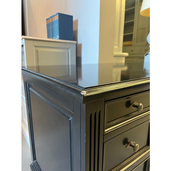 123kast  Showmodel Bureau Philine - 160x70x79H cm - RAL 9005 - uitschuifbaar toetsenblad - 5 soft close lades - 1 dichte scharnierdeur - klassiek