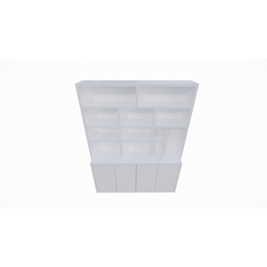 123kast  vakkenkast Kingbridge - 200x35/45x262H cm - open vakken - push to open deuren - strakke afwerking