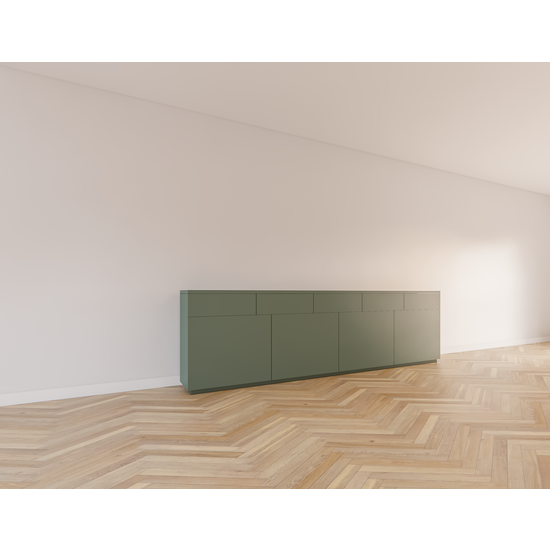 123kast  Dressoir Cosenza - 300x40x90H cm - push to open lades en deuren