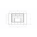 123kast  Tv vakkenkast Austin - 400x40x240H cm - strak design - dichte push to open deuren - open vakken