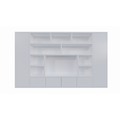 123kast  Tv vakkenkast Austin - 400x40x240H cm - strak design - dichte push to open deuren - open vakken