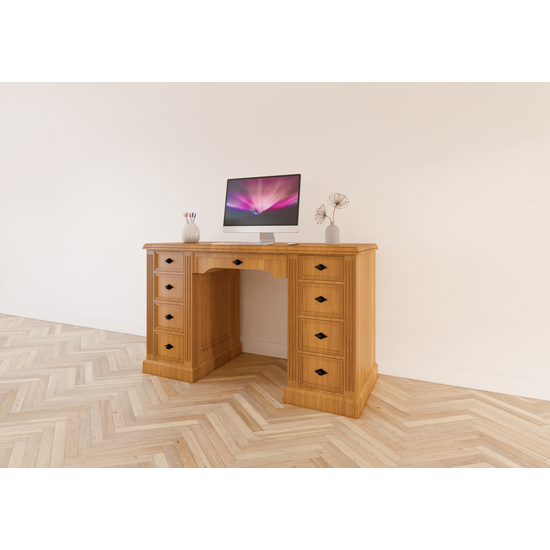 123kast  Bureau Mersin - 130x50x79H cm - eiken - soft close lades