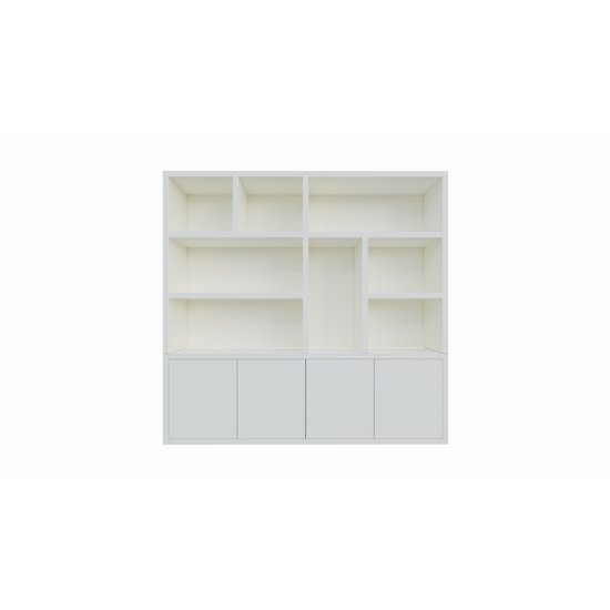 123kast  Vakkenkast Noale - 250x42x240H cm - push to open deuren - 5cm plank dikte - strak design