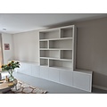 123kast  Tv dressoir met vakkenkast Sassari - 540x40x65/240H cm - push to open deuren - open vakken - strak design