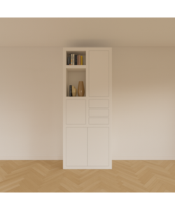 Showmodel vakkenkast Mafra 02 - 100x40x240(H) cm – RAL 9010