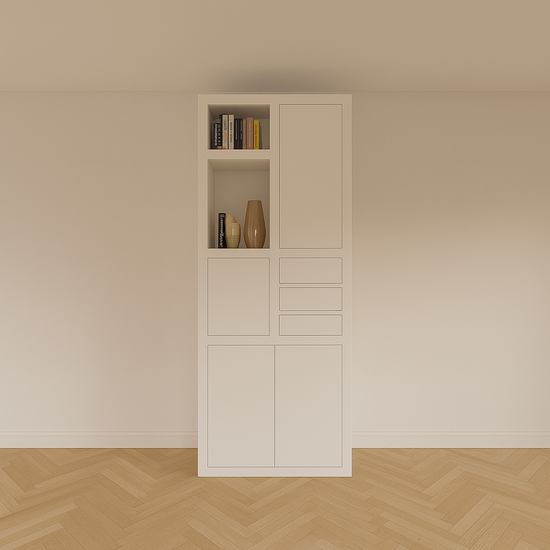 123kast  Showmodel vakkenkast Mafra 02 - 100x40x240(H) cm – RAL 9010