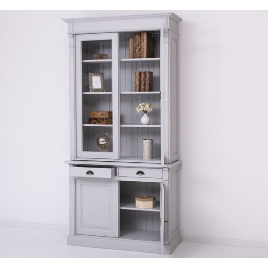123kast  Buffetkast Antwerpen - 130x50x240(H) cm - vitrine deuren en dichte deuren