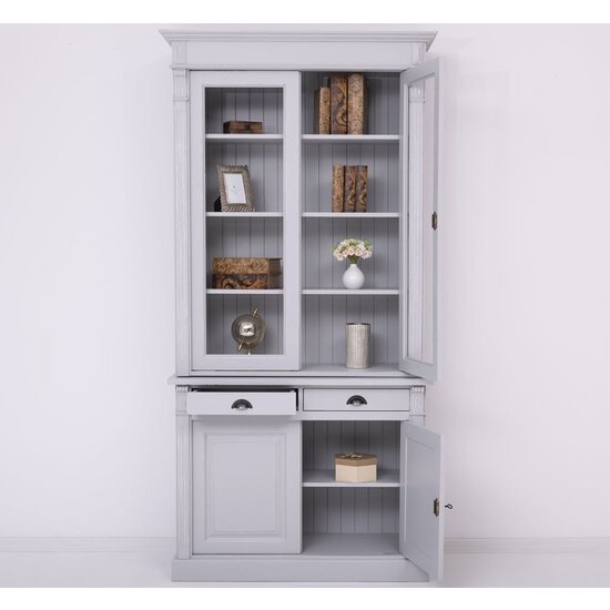 123kast  Buffetkast Antwerpen - 130x50x240(H) cm - vitrine deuren en dichte deuren