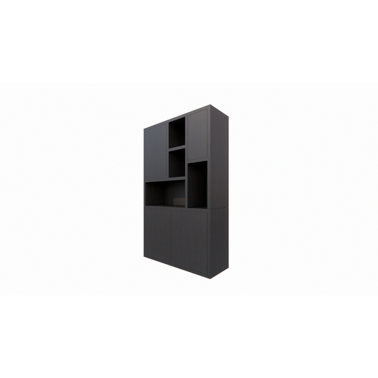 123kast  Vakkenkast faro 01 - 124x44x200H cm - dichte deuren in bovenkast - push to open deuren - strak design