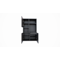 123kast  Vakkenkast Faro 02 - 124x44x200H cm - open vakken - dichte deur in bovenkast - push to open deuren - lade achter deur - strak design
