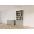 123kast  Tv dressoir met vakkenkast Lesbos - 350x40x250H cm - soft close lades - push to open deuren - strakke afwerking - open vakken