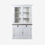 123kast Buffetkast Sara 02 - 130x46x206H cm - eiken tussen blad - 2 vitrine scharnierdeuren - 2 soft close lades - 2 dichte scharnierdeuren