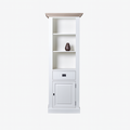 123kast  Boekenkast Sara 06 - 76x46x206H cm - eiken bovenlijst - 2 planken - 1 soft close lade - 1 dichte scharnierdeur