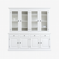 123kast  Buffetkast Santa Barbara - 230x45x230H cm - 4 vitrine scharnierdeuren - 4 soft close lades - 4 dichte scharnierdeuren - verstelbare planken