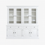 123kast  Buffetkast Santa Barbara - 230x45x230H cm - 4 vitrine scharnierdeuren - 4 soft close lades - 4 dichte scharnierdeuren - verstelbare planken