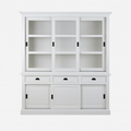 123kast  Buffetkast South Hampton - 180x51x220H cm - 3 vitrine schuifdeuren - 3 soft close lades - 3 dichte schuifdeuren - glazen zijkanten