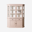 123kast  Buffetkast Winchester - 160x45x200H cm - half rond - 2 vitrine scharnierdeuren - 2 soft close lades - 2 dichte scharnierdeuren