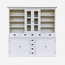 123kast Buffetkast Chaumont - 210x50x220H cm - open vakken - 2 vitrine scharnierdeuren - 9 lades - 4 dichte scharnierdeuren