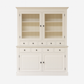 123kast  Buffetkast Santa Monica - 145x45x215H cm - 2 vitrine scharnierdeuren - 9 lades - 2 dichte scharnierdeuren