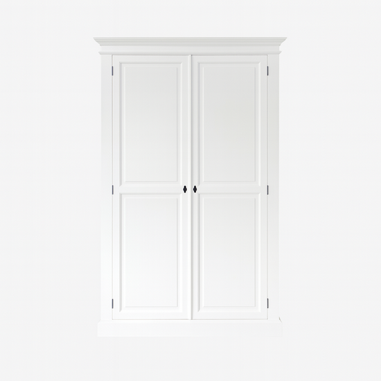 123kast  Kledingkast Siena - 125x51x200Hcm - kleding roede - plank - 2 dichte scharnierdeuren