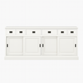 123kast  Dressoir Lin 03 - 200x50x90H cm - optioneel vergrijsd bovenblad - 6 lades - 4 dichte schuifdeuren