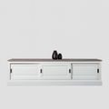 123kast  Tv dressoir Lin 05 - 180x50x50H cm - 3 schuifdeuren - met kabelgat - optioneel vergrijsd bovenblad