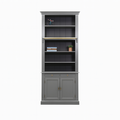 123kast  Boekenkast Private Library - 100x43x240H cm - 5 planken - klos en stang - 2 lades - 2 dichte scharnierdeuren - verstelbare planken
