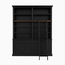 123kast  Boekenkast Private Library 2M - 200x43x240H cm -  demontabel- met stang en ladder - verstelbare planken - 10 planken - 4 lades - 4 dichte scharnierdeuren