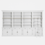 123kast Boekenkast Private Library - 400x43x240H cm - demontabel - met stang en ladder - verstelbare planken - 20 planken - 8 lades - 8 dichte scharnierdeuren