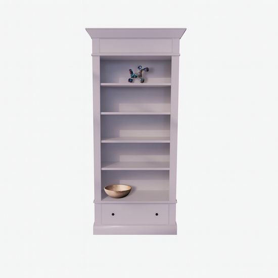 123kast  Brighton library - boekenkast - demontabel - 85x43x240H cm  - 4 verstelbare planken - 1 soft close lade