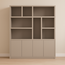 123kast  Showmodel vakkenkast Manhattan 04 - 200x40x240H cm - strak design - 4 push to open deuren - open vakken - greeploze deuren - 5cm plank dikte - LEEM