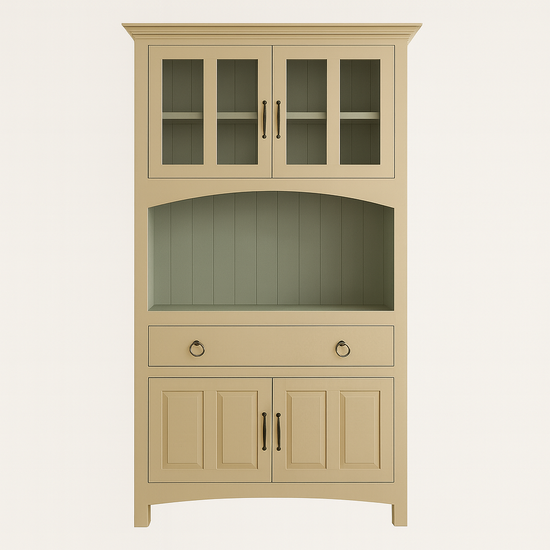 123kast  Buffetkast Pia - 120x40x230H cm - op pootjes - 1 open vak - 1 soft close lade - 4 scharnierdeurtjes