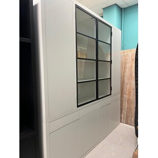 Showmodel Vitrinekast Milazzo - 240x40x250H cm - stalen deuren - ral 9010