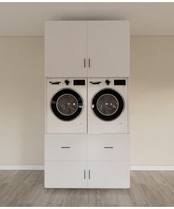Voorraad wasmachine kast - afmetingen 123x60x256H cm - ral 9010