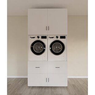 Voorraad wasmachine kast - afmetingen 123x60x256H cm - ral 9010