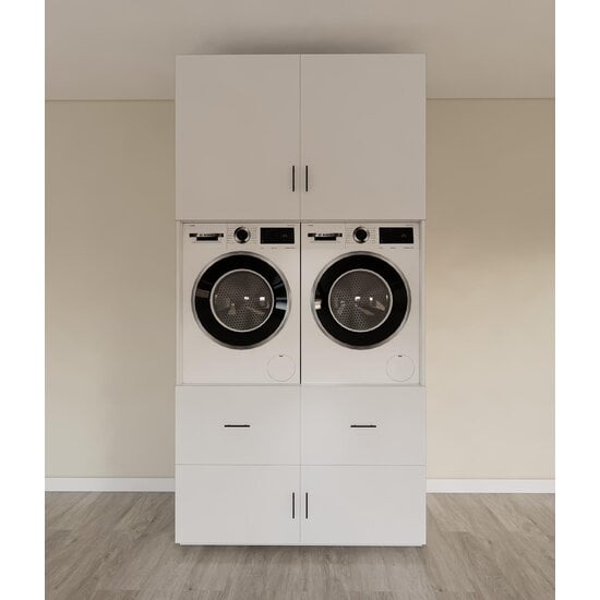 123kast  Voorraad wasmachine kast - afmetingen 123x60x256H cm - ral 9010