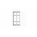 123kast  Roomdivider Chester maatwerk - 112 x 30 x 209 (h) cm - Plank-/frame-dikte: 4 cm - Vakken: 50 x 37 (h) cm - met achterwand -  RAL-kleur 7021