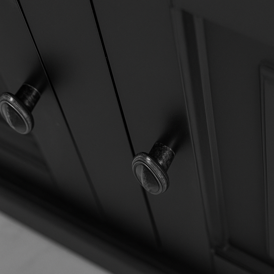 123kast  Voorraad Buffetkast Santa Barbara - 230x45x230H cm - RAL 9005 - 4 vitrine scharnierdeuren - 4 soft close lades - 4 dichte scharnierdeuren - verstelbare planken - Copy