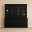 123kast  Voorraad Buffetkast Santa Barbara - 230x45x230H cm - RAL 9005 - 4 vitrine scharnierdeuren - 4 soft close lades - 4 dichte scharnierdeuren - verstelbare planken - Copy